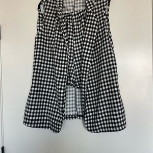 Black and White Checkered Sleeveless Top & Shorts Set